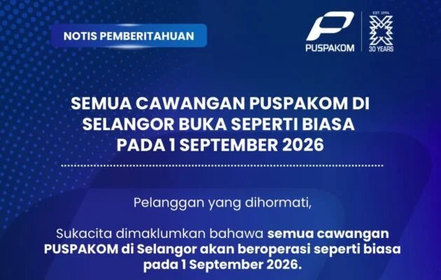 Semua cawangan Puspakom di Selangor dibuka 1 Sept