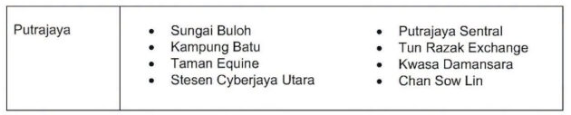 LRT Ampang/Sri Petaling, KJ dan MRT Kajang, Putrajaya beroperasi mulai 4 pg pada 3 Okt, 1.45 pagi pada 4 Okt