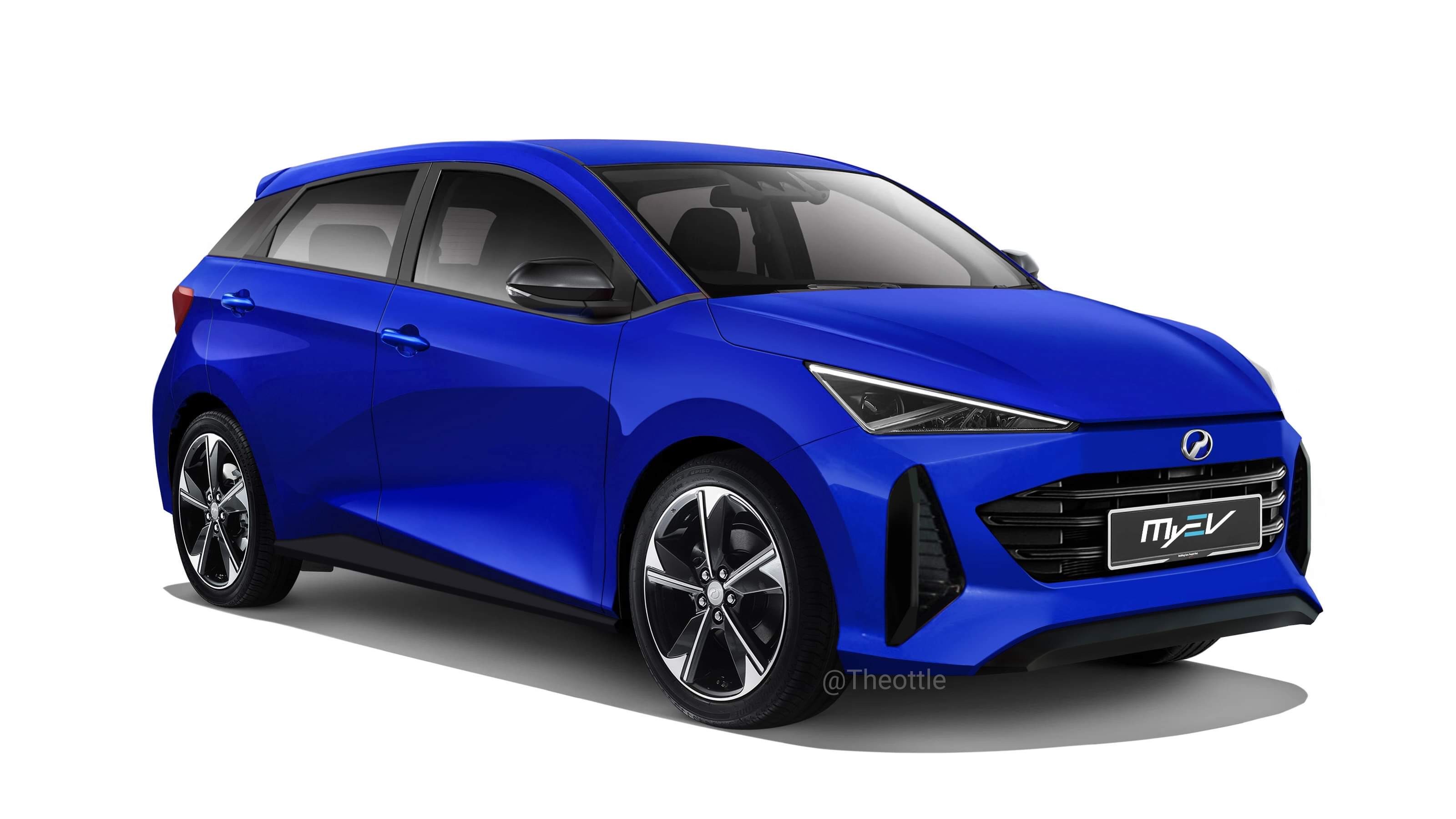 Perodua MyEV 渲染图!本地设计师 Theophilus Chin 基于 EM-O EV 概念车绘制而成,下一代电动 Myvi 长这样?