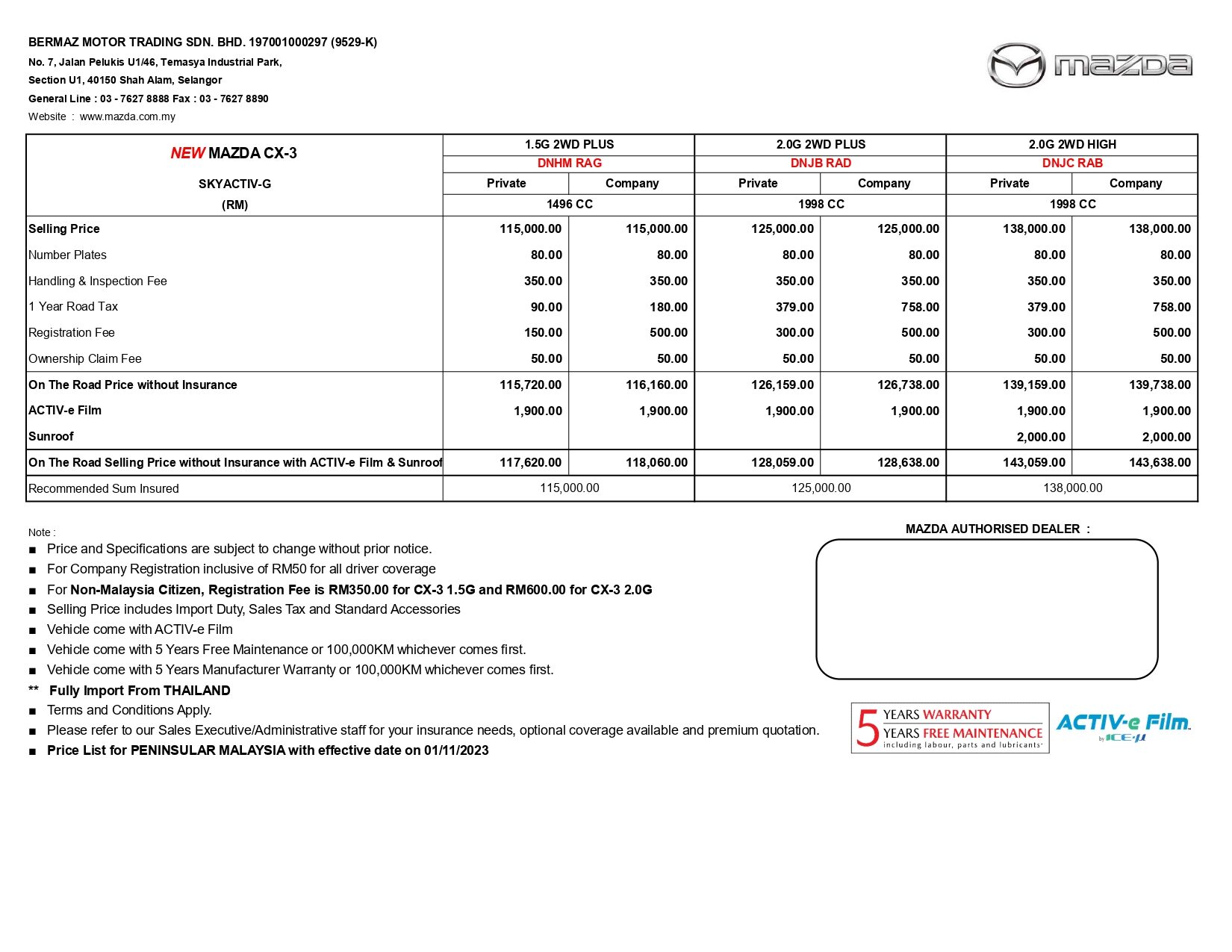 2024 Mazda CX-3 小升级本地面市!1.5L PLUS、2.0L PLUS、2.0L HIGH 三个版本可选,价格调涨售RM115k起