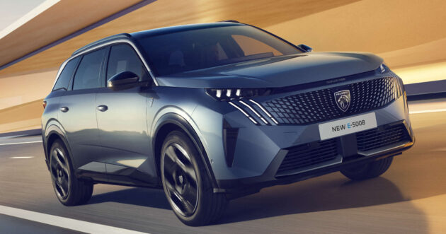 Peugeot e-5008 全球首发, 有纯电动或Hybrid油电版, 纯电版续航里程可达660公里, 30分钟可从20%充电至80%