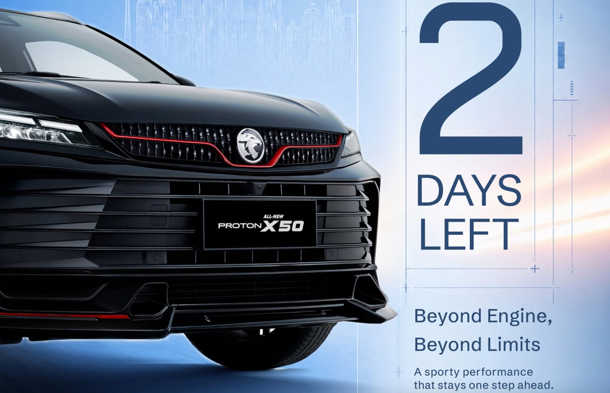 2026 Proton X50 Sport Edition 即将于吉隆坡国际车展登场!原厂运动型外观套件加身,“黑化”风格带红色元素点缀