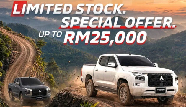 Mitsubishi Triton AT Premium 如今可享RM25k优惠, 5年免费保养+5年不限里程保固+1.8万原厂柴油补贴, 售价14.6万起