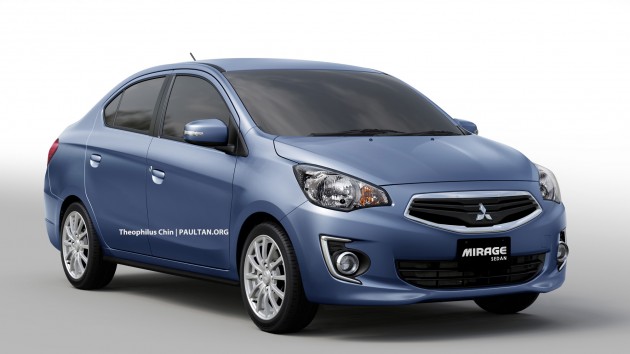 Mitsubishi Mirage Sedan front render