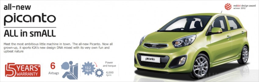 Kia Picanto Malaysian specs previewed on website 204672