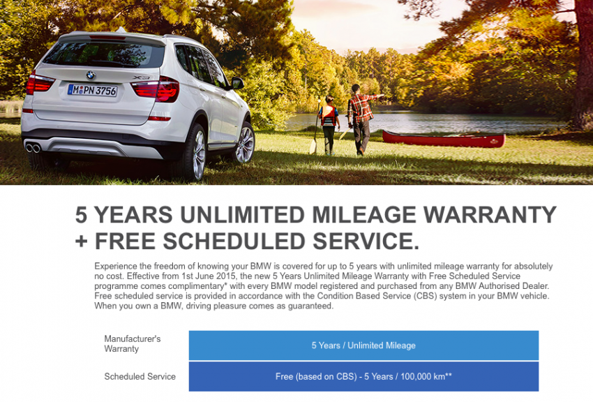 BMW Malaysia now offers five-year unlimited mileage manufacturer warranty, 5-year/100,000 km free service 346052