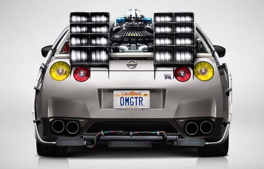 R35 Nissan GT-R rendered as BTTF time machine 395730