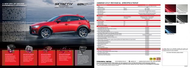 Mazda CX-3 Malaysia spec sheet