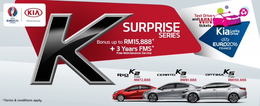 Kia Malaysia announces K Surprise Series campaign – rebates up to RM15,888 for Optima, Cerato, Rio Sedan 460182