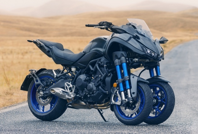 Yamaha Niken Leaning Multi-Wheeler (LMW) 2018 – guna tiga roda, tetapan fork berkembar di hadapan