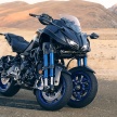 Yamaha Niken Leaning Multi-Wheeler (LMW) 2018 – guna tiga roda, tetapan fork berkembar di hadapan