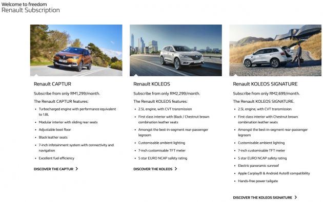 Renault Subscription now open to the public in M’sia – Captur and Koleos available; from RM1,299 a month