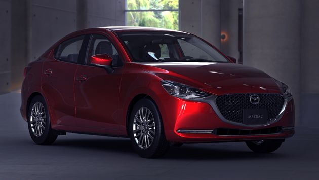 Mazda 2 Sedan facelift shown in Mexico with new look