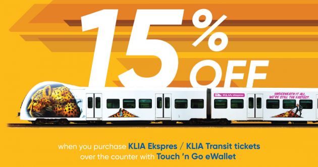 Touch ‘n Go eWallet now usable to purchase KLIA Express, KLIA Transit tix – 15% discount until June 30