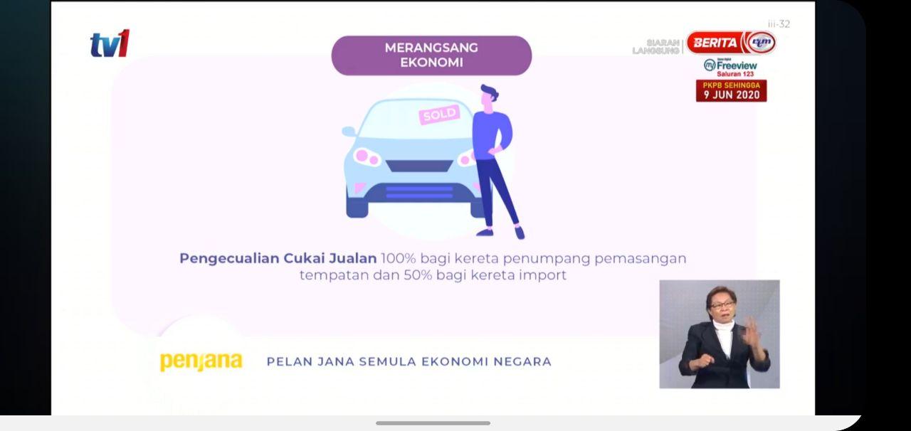Cukai jualan kereta baru CKD dikecualikan 100%, CBU 50% bermula 15 Jun sehingga akhir tahun ini – PM