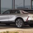Cadillac Lyriq EV crossover – 480 km battery range, single and dual motor layouts; 33-inch LED display