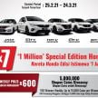 Honda Malaysia counts down to its 1 Millionth Unit – win one of seven special 1 Million Edition Honda cars!