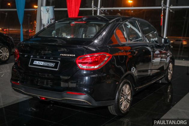 Proton Persona Black Edition launched in Malaysia – Quartz Black paint, gold accents; 500 units; RM54,700