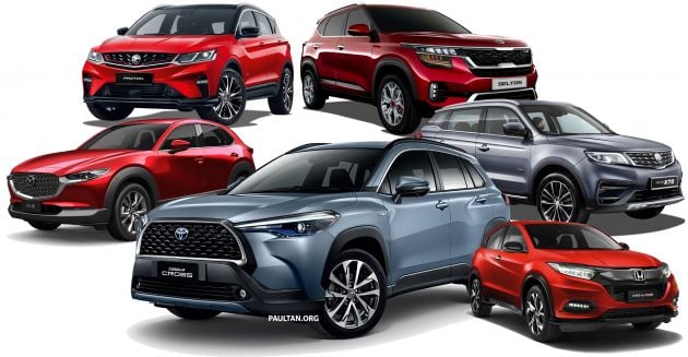 Toyota Corolla Cross compared to other B-, C-segment SUVs – Proton X50, X70; Honda HR-V; Mazda CX-30