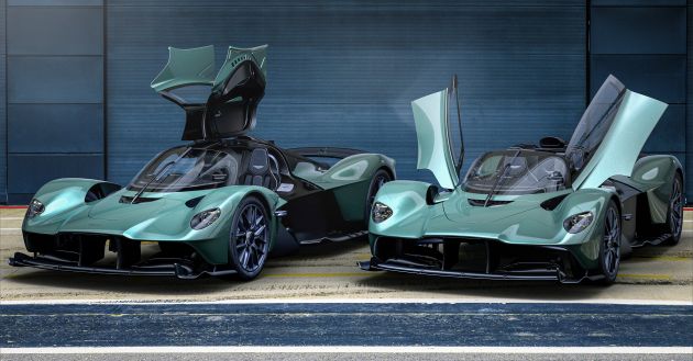Aston Martin Valkyrie Spider – 1155 PS V12 hybrid, VMax over 350 km/h; 85-unit limited run from 2H 2022