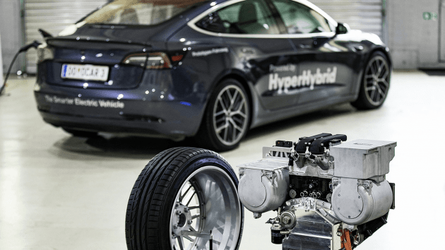Obrist HyperHybrid – range-extended electric vehicle powertrain shown with engine “smoother than V12”