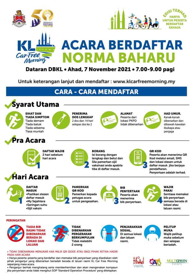 KL Car Free Morning resumes this Sunday, Nov 7