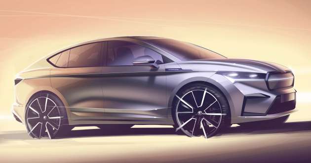 Skoda Enyaq Coupe iV teased in fresh new sketches