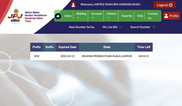 JPJeBid – how to bid for your preferred car number plate online, DIY and skip the runner and his markup