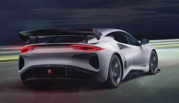 Lotus Emira GT4 race car launched at Hethel test track