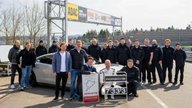 Porsche Taycan Turbo S sets new Nurburgring lap record for EVs – 7:33.35; beats Tesla Model S Plaid