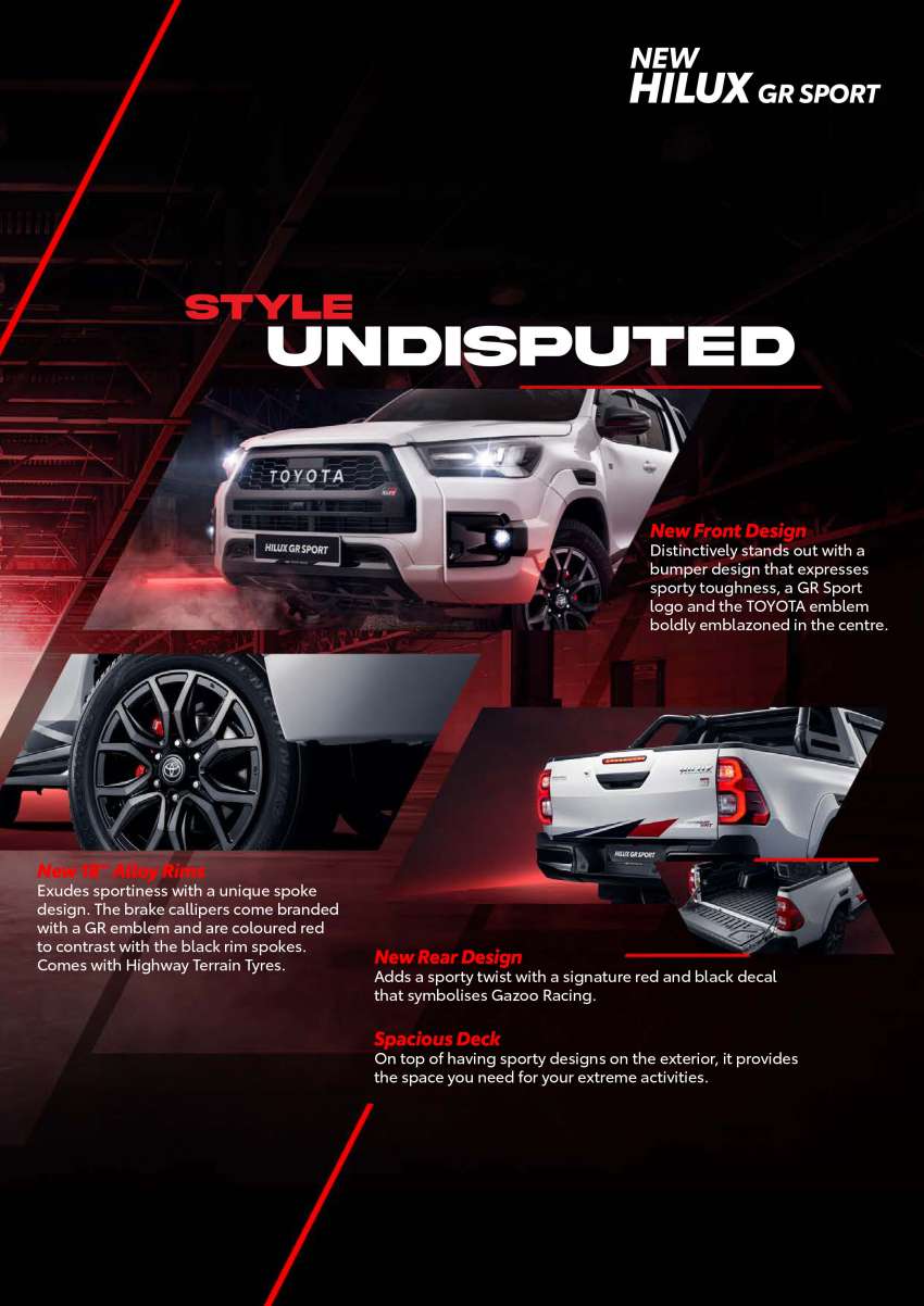 2023 Toyota Hilux GR Sport in Malaysia – monotube dampers, sportier bodykit; same 204 PS 2.8L 1577746