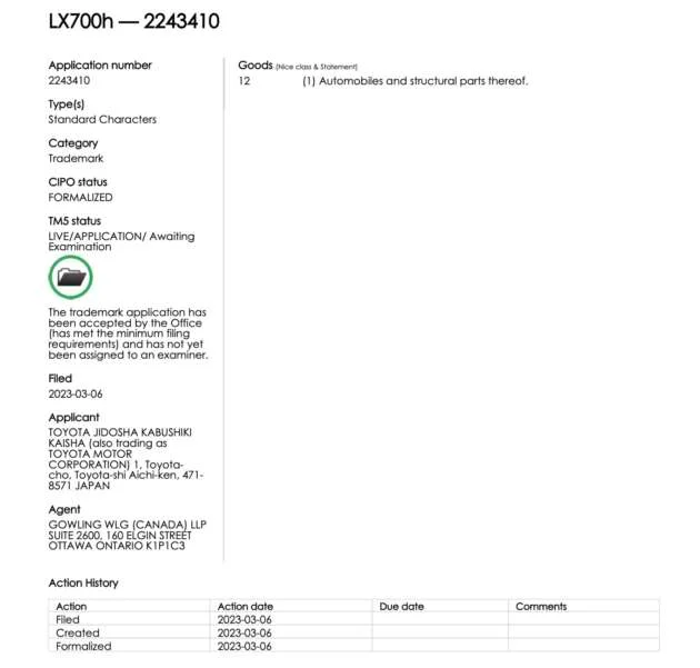 Lexus LX 700h on the way – trademark filed in Canada