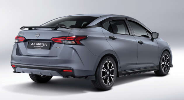 Nissan Almera Kuro Edition – rim, kemasan hitam berkilat, warna Glasier Grey, kit badan Tomei hitam