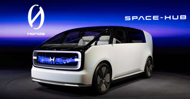 Honda 0 Series debuts with Saloon, Space Hub EV concepts; new Honda ‘H’ mark for electrified models