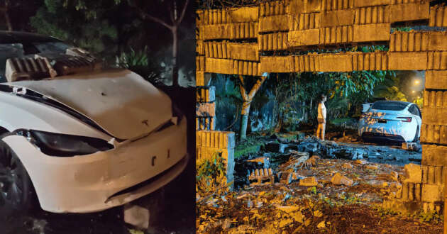 Tesla Model 3 Highland crashes into wall in Malaysia – Autopilot or not, pay attention on unfamiliar roads