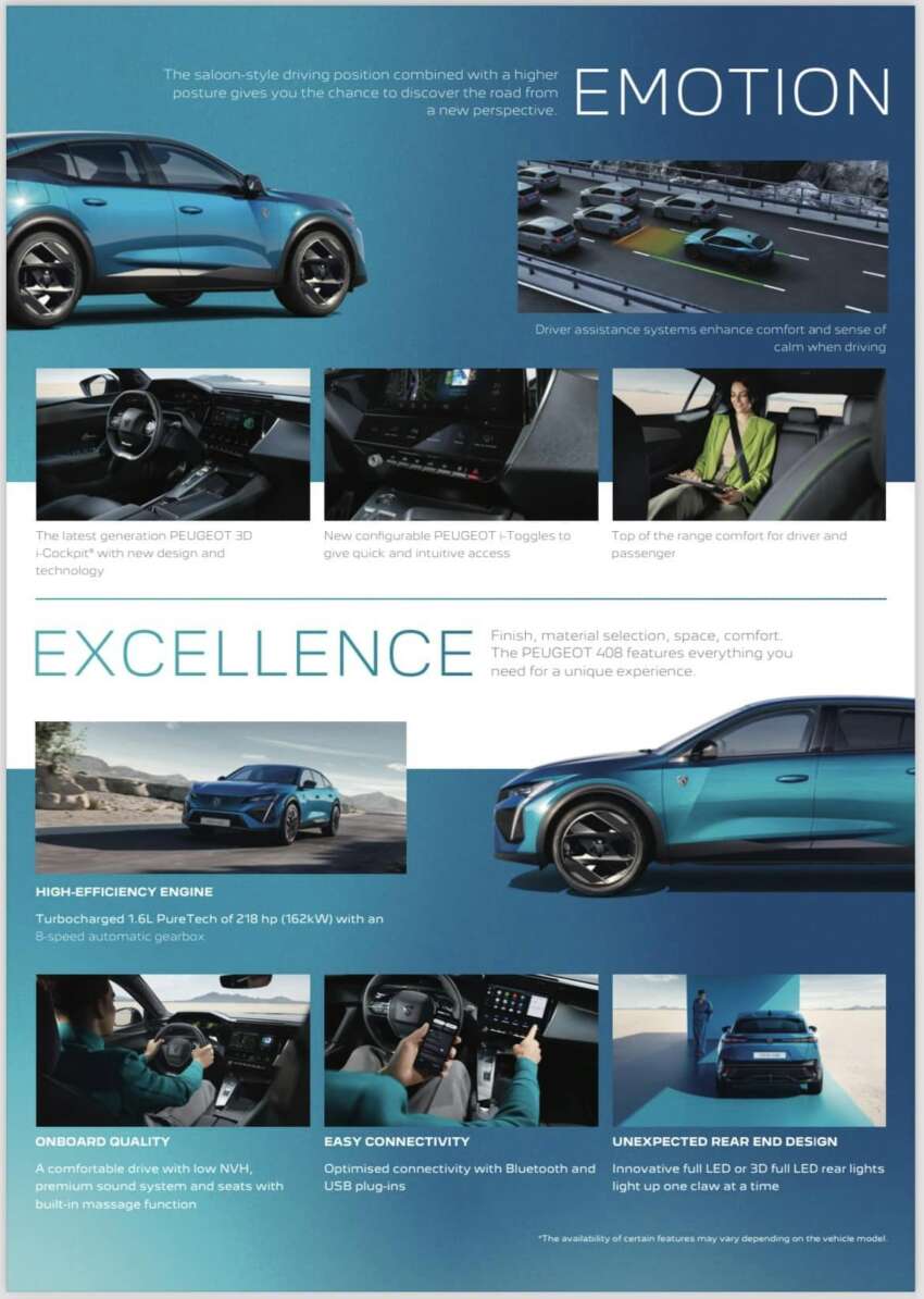 2024 Peugeot 408 specs leaked before Malaysia launch in May – three variants; 1.6T, 8AT; standard AEB 1749753