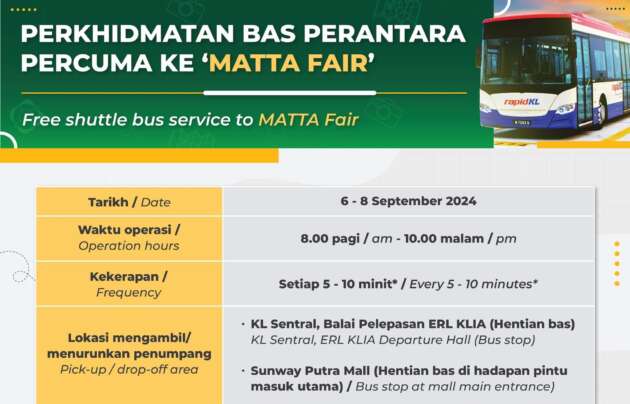 MATTA Fair 2024, 6-8 Sept di MITEC – bas perantara Rapid KL percuma dari KL Sentral, Sunway Putra Mall