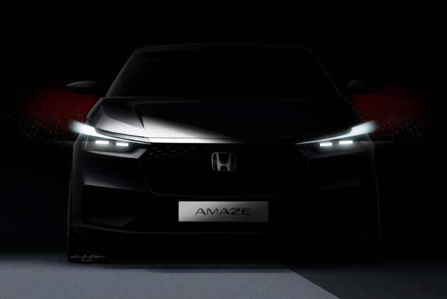2025 Honda Amaze teased – new sub-4 metre small sedan for India, HR-V face, based on Elevate?