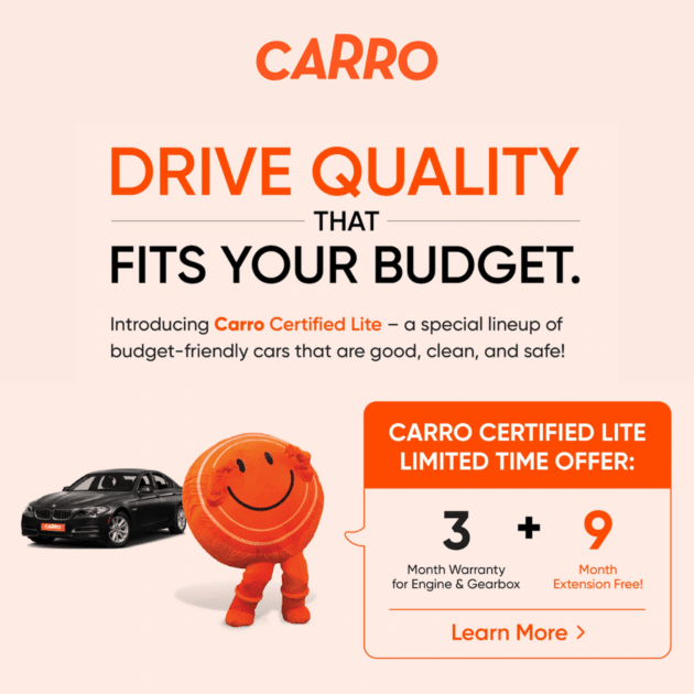Carro Certified Lite – a new affordable range of certified pre-owned cars from Carro Malaysia