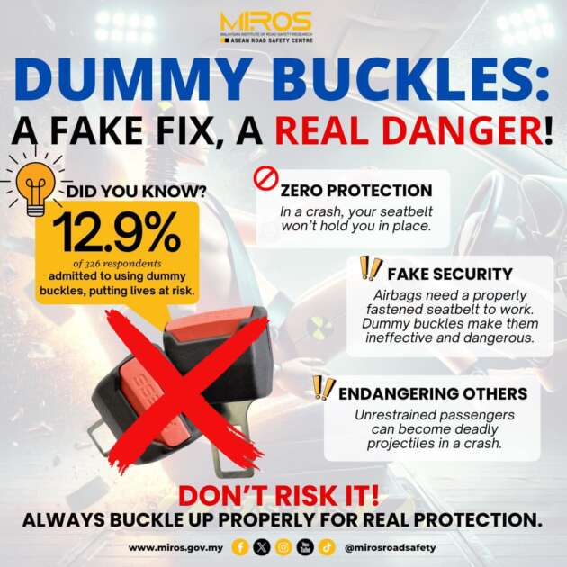 Larangan import dummy seatbelt buckle mulai 31 Dis