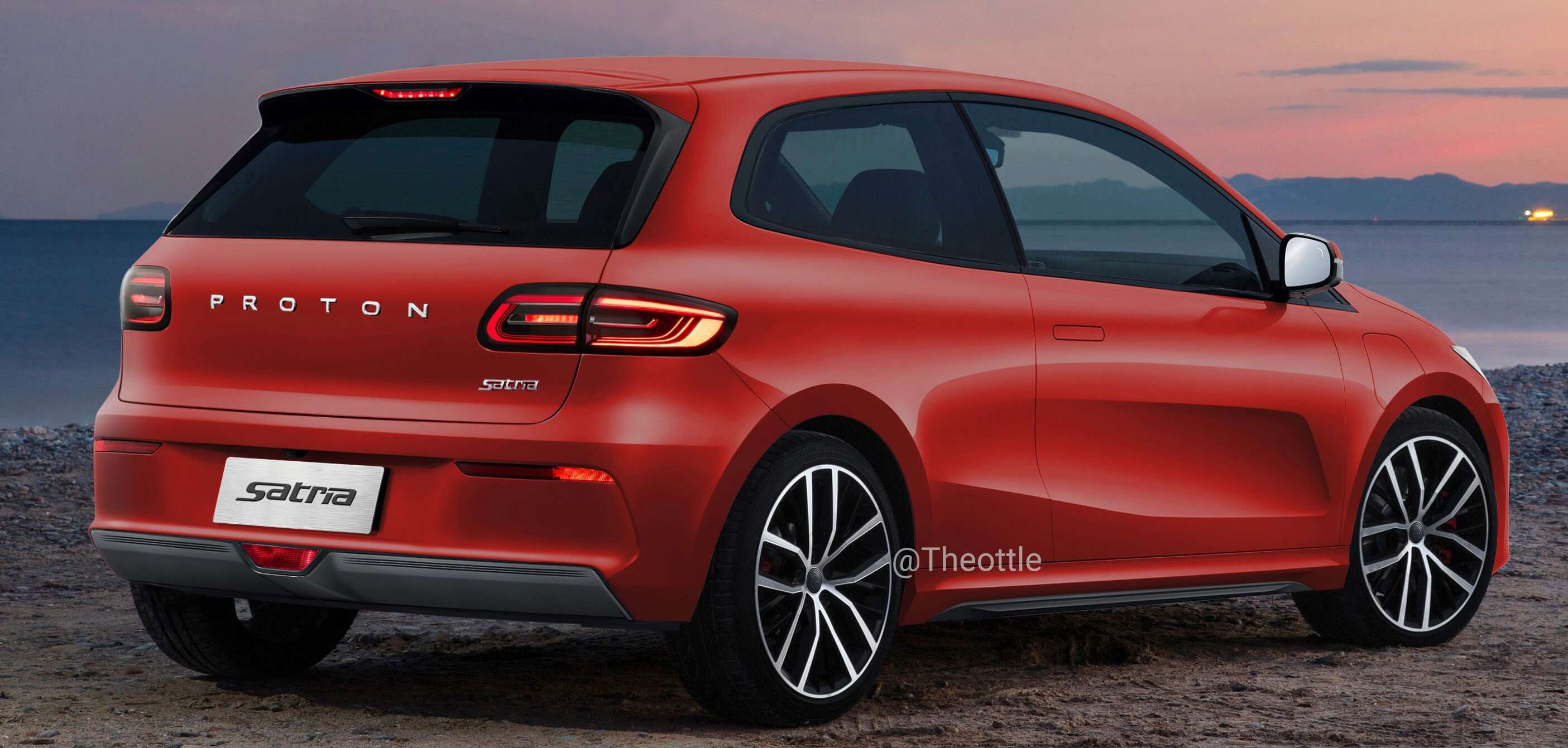 Proton Satria rendered – eMas 3 EV with fewer doors