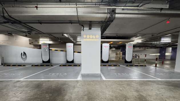 Tesla V4 Supercharger station now in The Gardens Mall – four DC EV chargers, one Destination charger