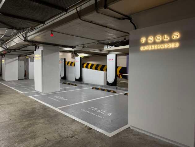 Tesla V4 Supercharger station now in The Gardens Mall – four DC EV chargers, one Destination charger