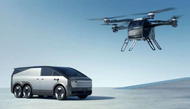 Xpeng aiming to begin mass production of its two-vehicle Aeroht modular flying car system in 2026