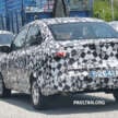 2025 Proton Saga MC3 spotted with headlamps almost fully covered – LED headlamps for first time on Saga?