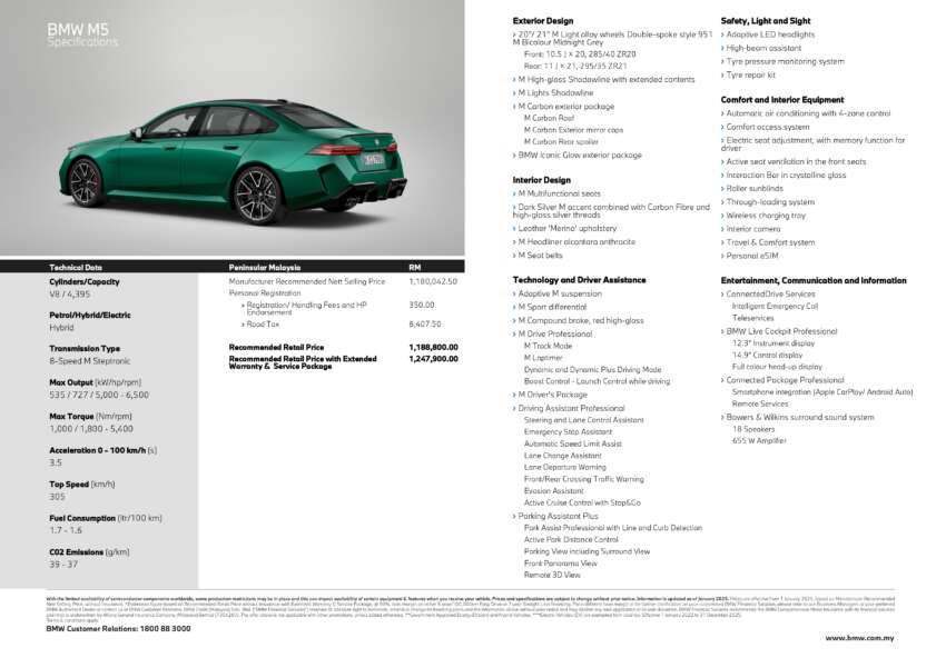 2025 BMW M5 launched in Malaysia – G90 is a 4.4L twin-turbo V8 PHEV, 727 PS/1,000 Nm, RM1.2 million 1926196