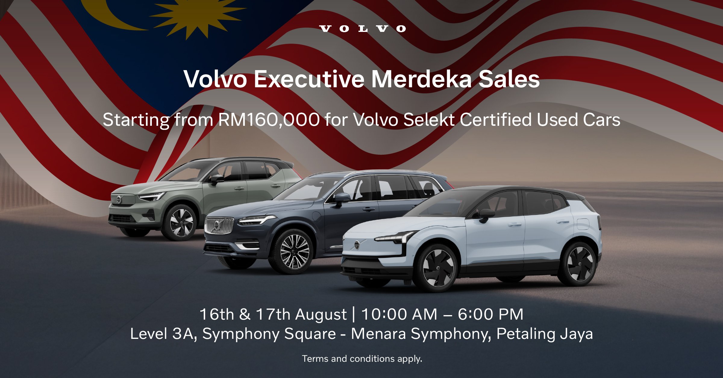 Volvo Selekt pre-owned cars fr RM160k this Merdeka