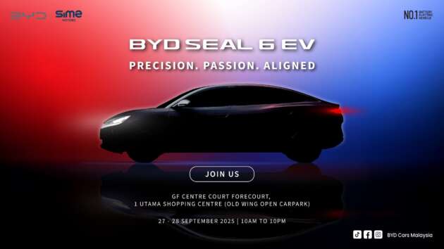 BYD Seal 6 EV to be shown at 1 Utama roadshow on September 27-28 – public can register for test drives