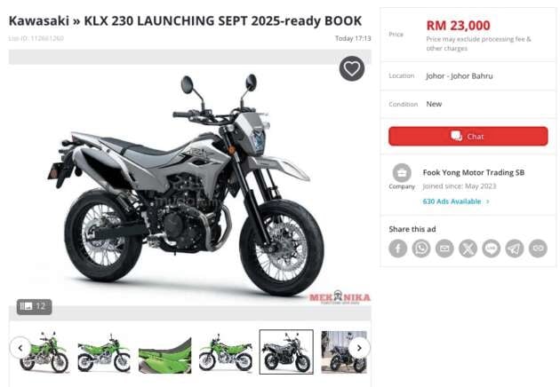 Kawasaki KLX 230 2025 – pengedar mula ambil tempahan, versi enduro dan supermoto, RM23k?