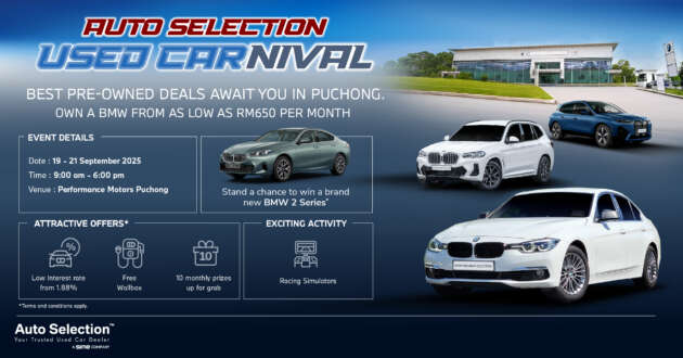 Best pre-owned deals plus a chance to win a new BMW 2 Series at Performance Motors Puchong, Sept 19-21!